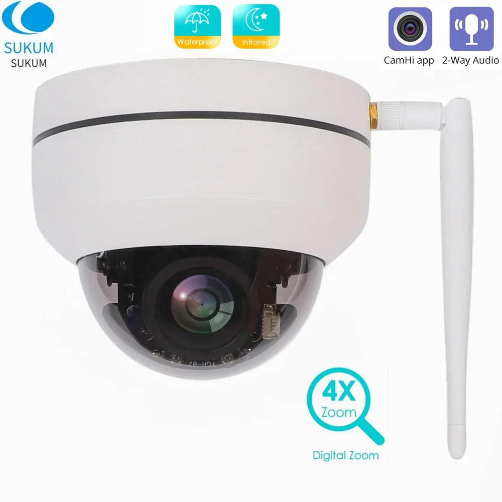 

5MP Camhi WIFI PTZ IP Camera Outdoor Security Protection 2.8-12mm Lens Waterproof Wireless Speed Dome IP Camera