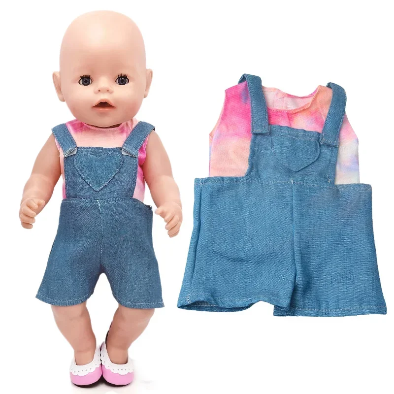 

New Born Baby Doll Clothes 43cm Pajama Set And Hat for 17 inch Doll Coat Toys Doll Outfits