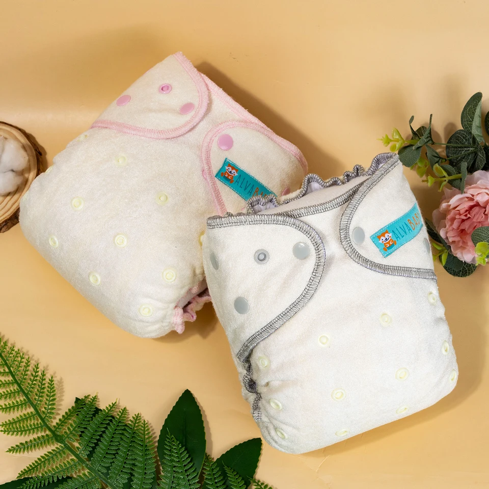 U Pick ALVABABY AWJ Lining with Pocket Bamboo Fitted Diaper Baby Reusable Cloth Diapers Choice for Heavy Wetters Night Diaper