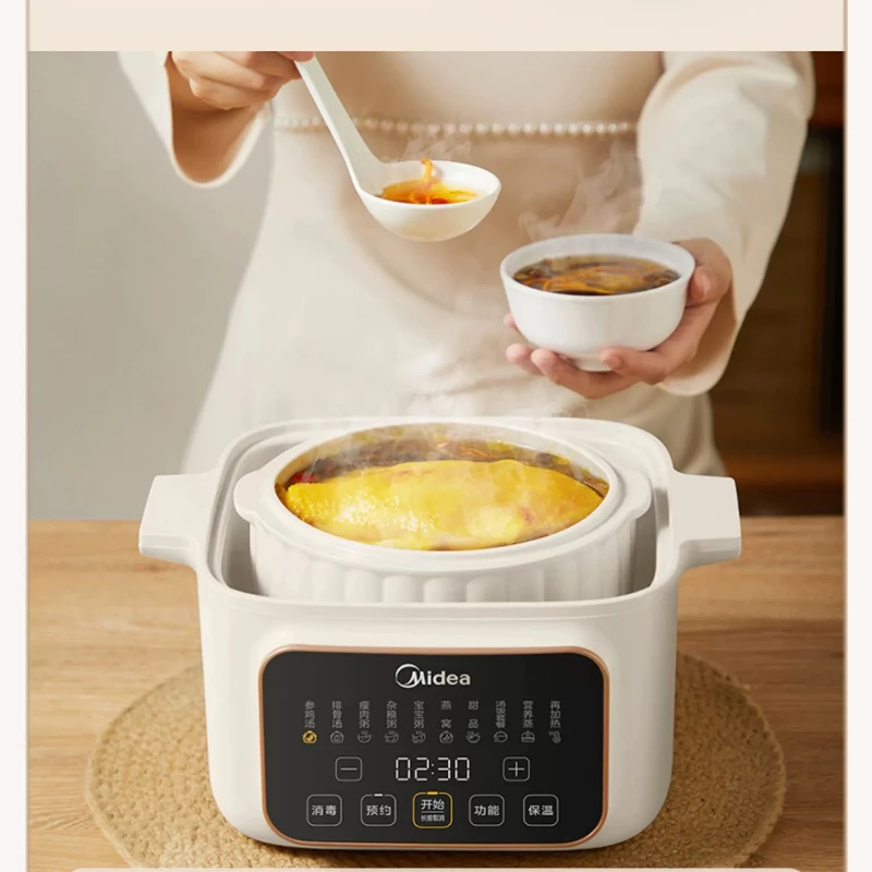 

Electric Stew Pot Stewing Out of Water Household Ceramic Pot Automatic Electric Steaming Health Care Cooking Soup and Porridge