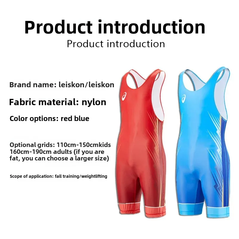 Men's Wrestling Suit Professional Competition Training One-Piece Weightlifting Clothes Free Style Bouts