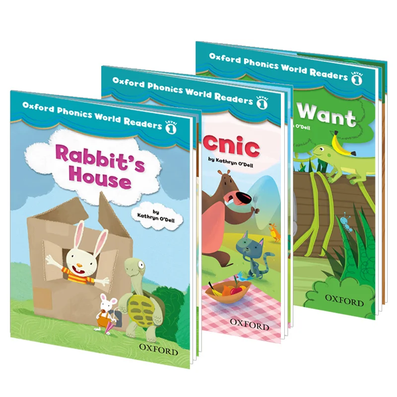 

3pcs English original: Oxford Phonics World Readers Level 1 Natural Phonics graded reading materials English reading books