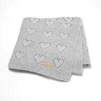 Baby Cotton Blankets Knitted Newborn Boys Girls Stroller Nursery Bedding Cradle Quilt 100*80cm Infant Swaddle Wrap Crib Cellular 1