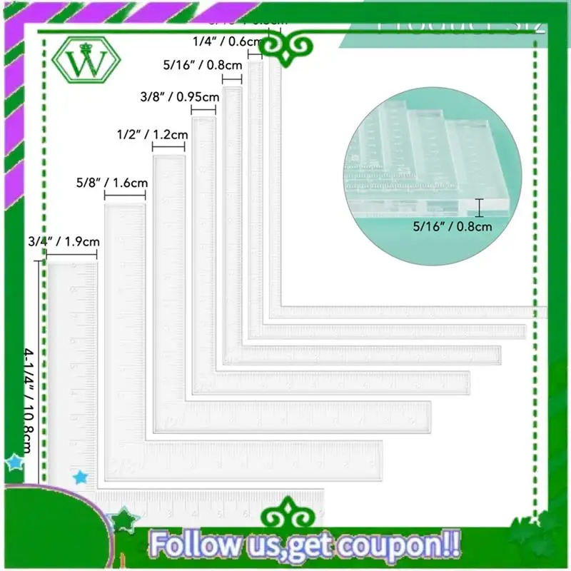 ABIK-7Pcs/Set 종이 카드 코너 도우미 포지셔닝 도구 세트 키트 Scrapbooking 아크릴 눈금자 라이닝 카드 레이어 세트 만들기