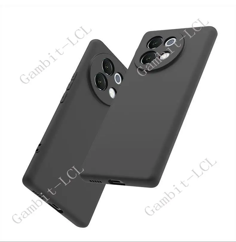 Durable Shockproof Silicone TPU Anti-Falling Phone Case in Soft Black