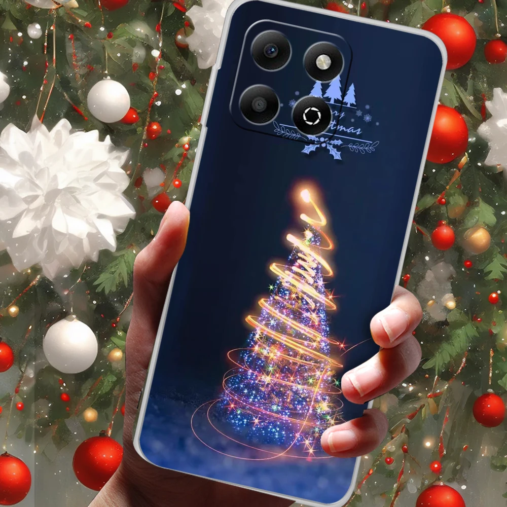 Festive Clear Silicone Phone Case - Soft TPU Christmas Design