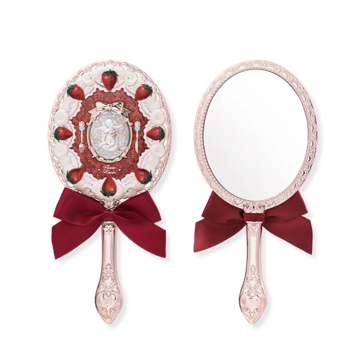 Strawberry Cupid Butterfly Cloud Collection - Portable Aesthetic Makeup Mirror by Flower Knows
