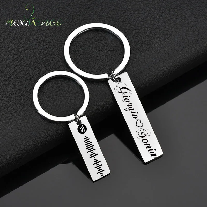 

Nextvance Stainless Steel Custom Name Date Engrave Square Round Car Key Chain Personalized for Women Birthday Anniversary Gift