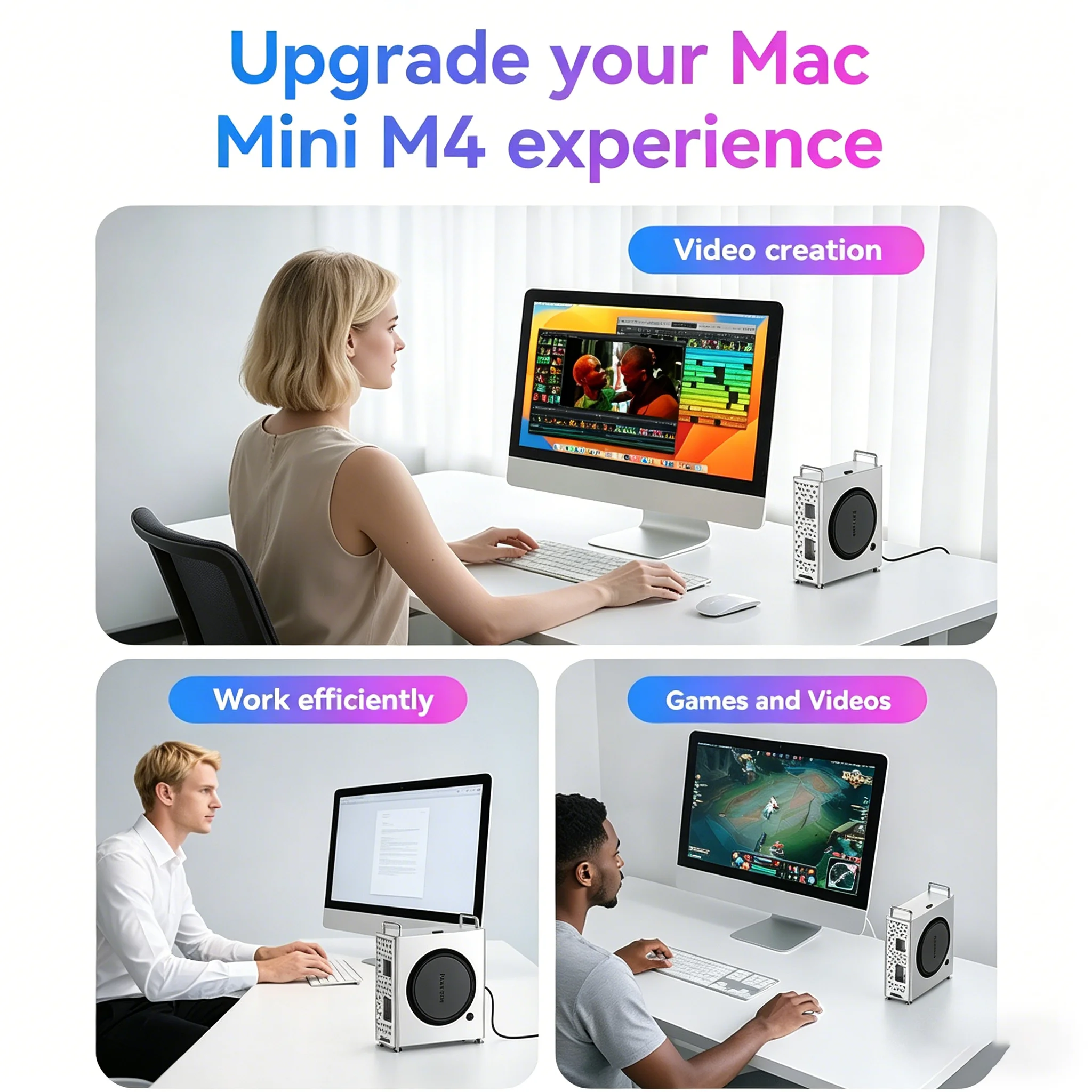 Yottamaster 10Gbps Mac 미니 M4 Dock 섀시 스탠드 MiniPro NVMe 인클로저 M.2 SSD 확장 내부 솔리드 스테이트 드라이브 SD/TF