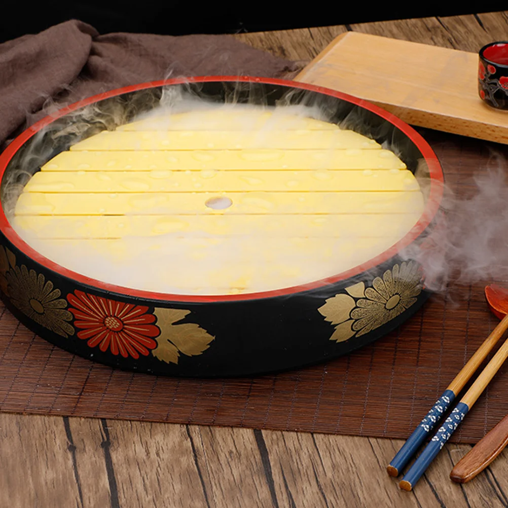 

Sashimi Dry Ice Plate Japanese Salmon Seafood Sushi Restaurant High-End Flat Plate Serving Plate