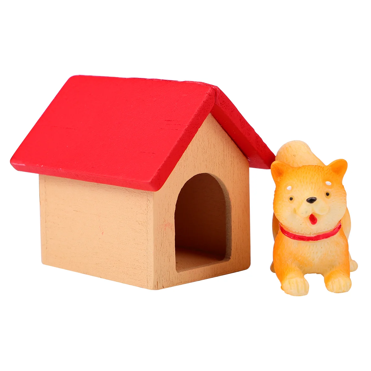 Dog House Wooden Model Ornament Micro Scene Kennel Mini Akita Miniature Figurines 6 sheets mini roof tile diorama roofing decor micro landscape tiles model wooden