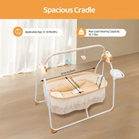 Berceau électrique pour bébé de 0 à 18 mois, balançoire automatique avec télécommande et musique, capacité de 25KG/55LBS, couffin pliable pour bébé 7