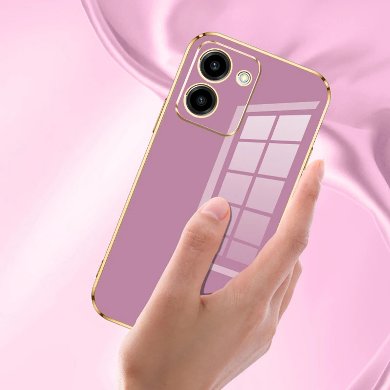 Luxury Square Plating ShockProof Silicone Phone Case - Elegant Back Cover s