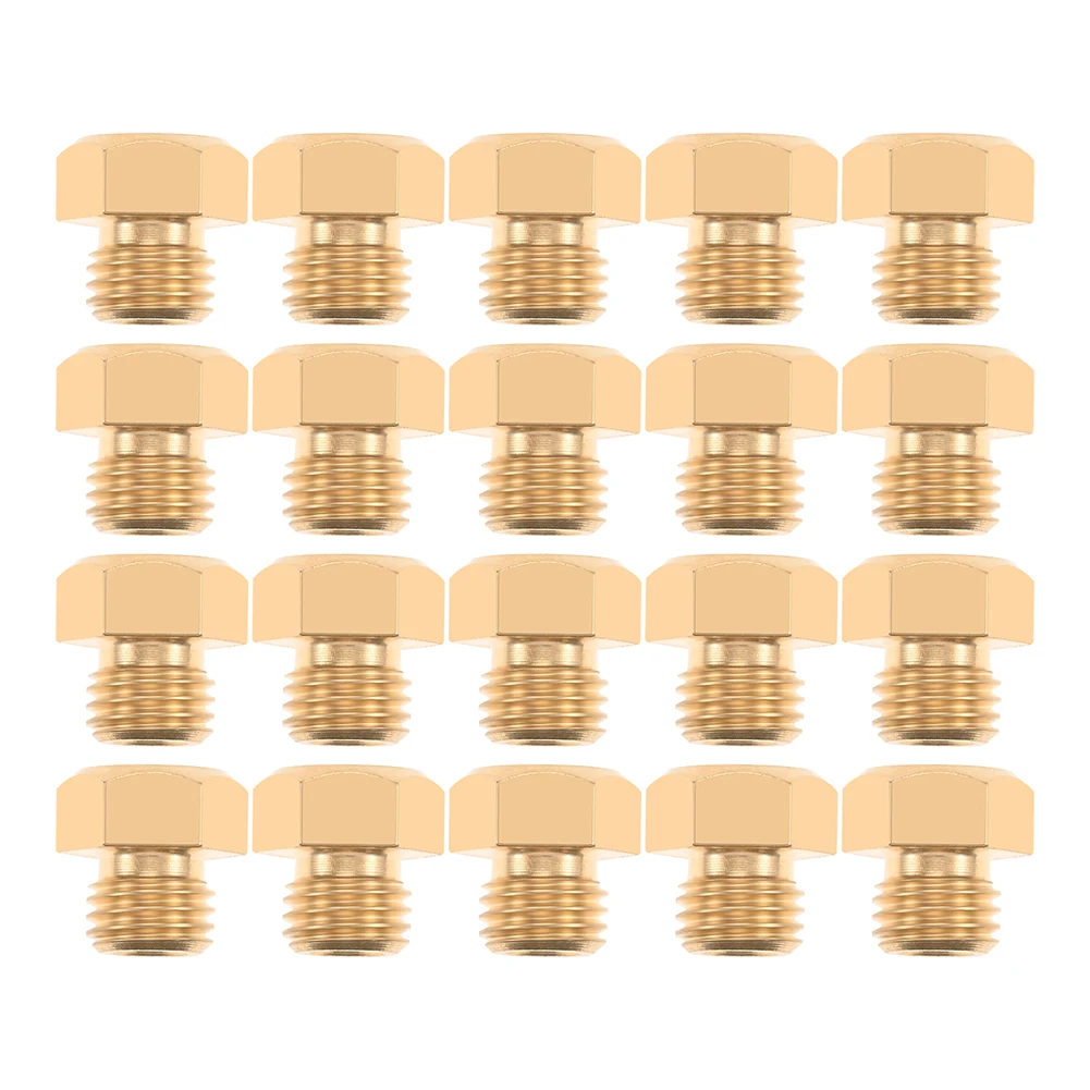 20pcs 1/4" Brass Nozzles 0.8mm Spray Hole For Propane Natural Gas Grill Burners Home Improvement Accessory In Stock