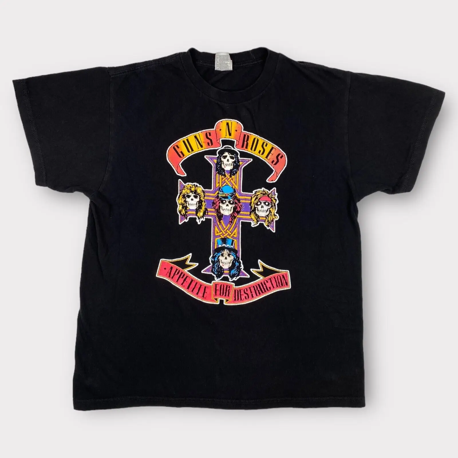 Guns N' Roses Band Cery For Distrution T Shirt (L) Cross & Skeleton Logo