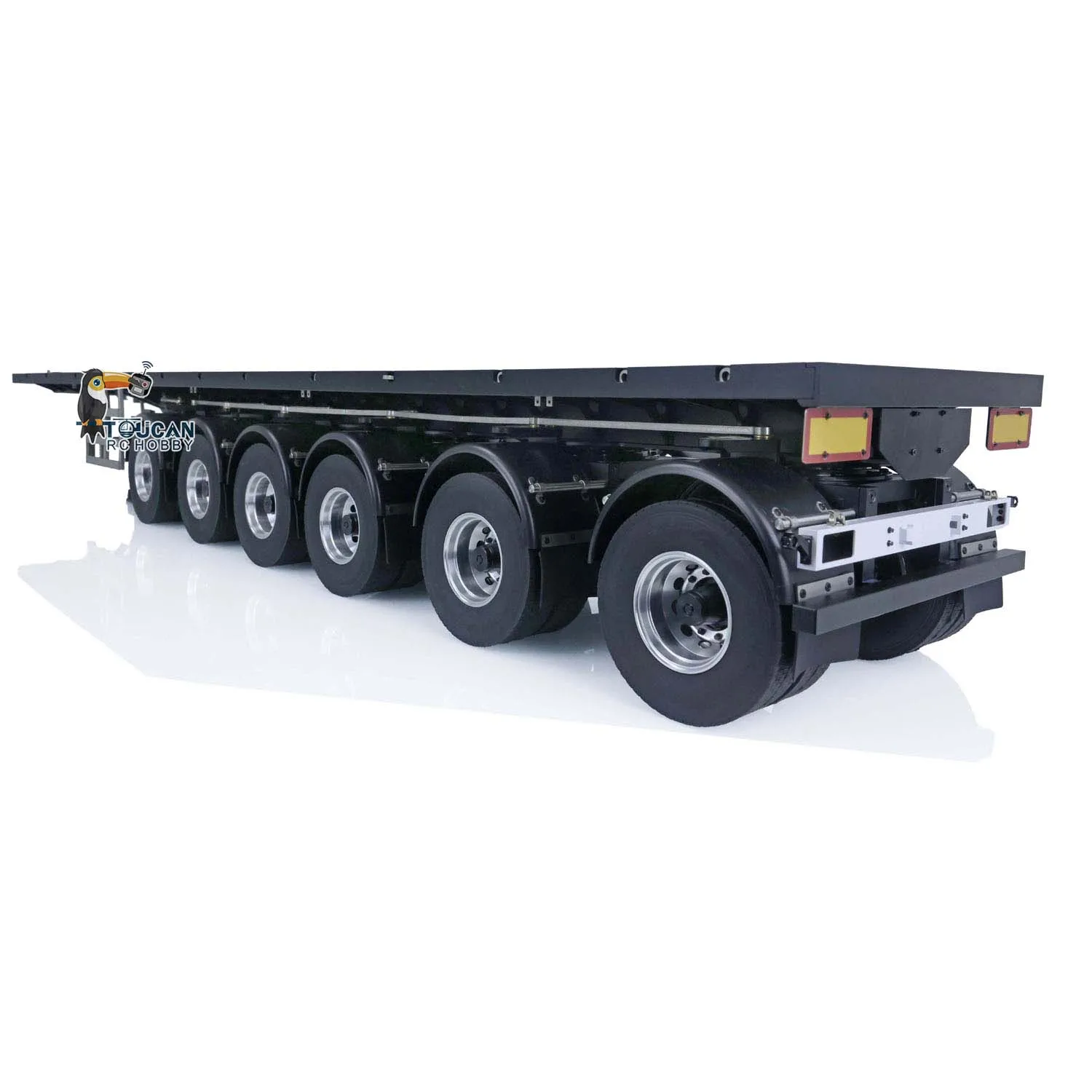 1/14 Fury Bear NOOXION 6-axle Metal Flat Trailer for RC Tractor Truck Remoted TOUCAN Cars Model Painted Toy with Servo TH23376 4