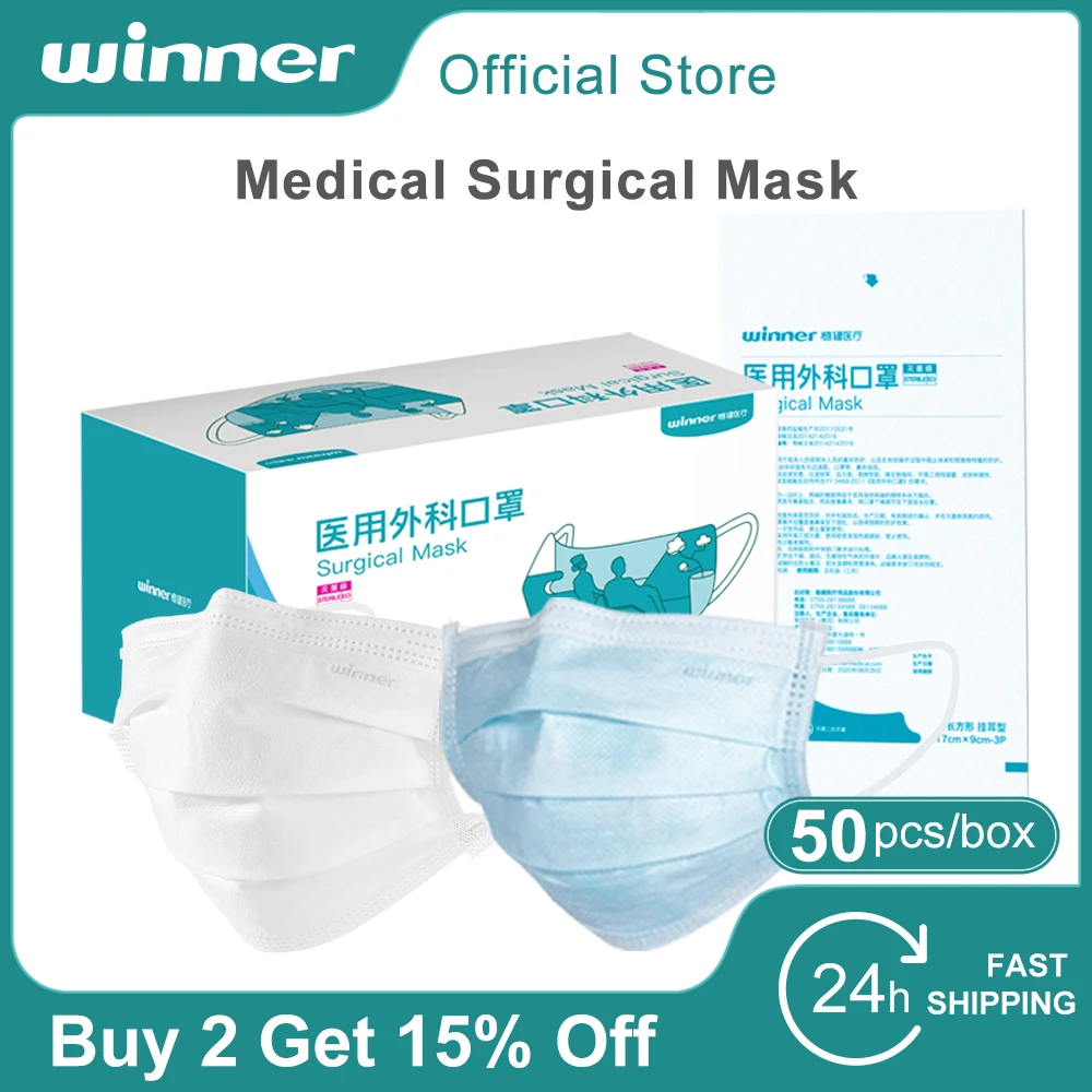 Winner Mask Disposable Medical Surgical Mask Face Masks Breathable 3
