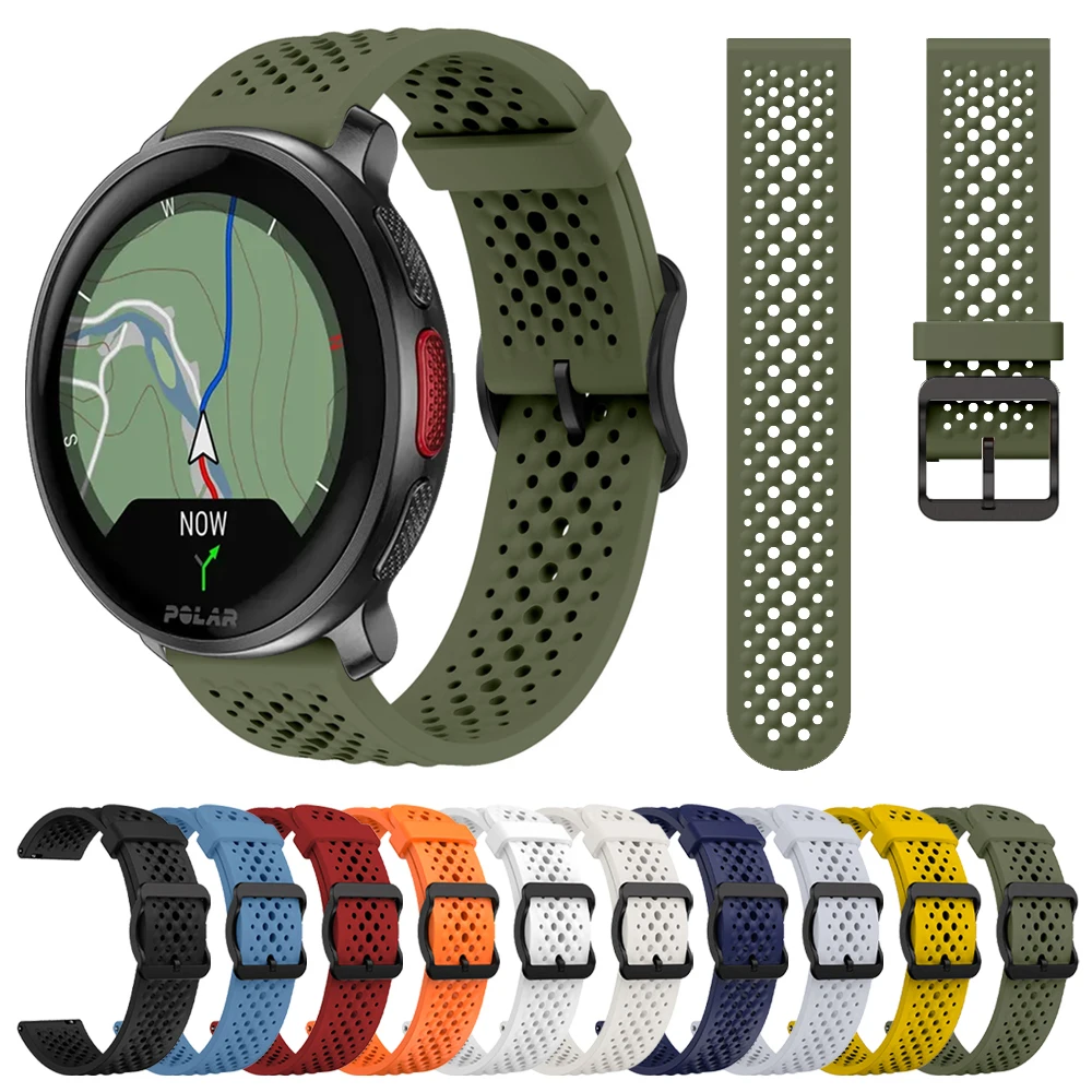 Breathable Silicone Sport Strap - 22mm Watchband Replacement Bracelet