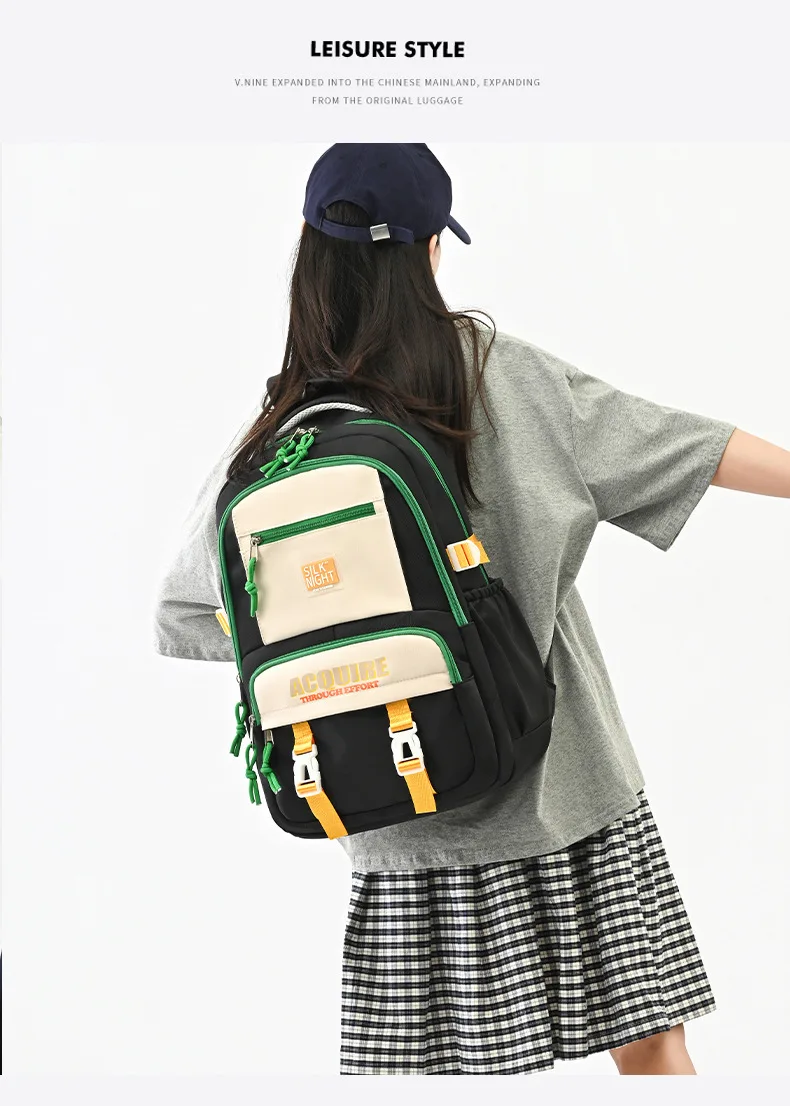 Junior High School High School Schüler Schultasche Große Kapazität Rucksack Gymnasiast Verdicken Doppelte Umhängetaschen 2026 – Detail 24