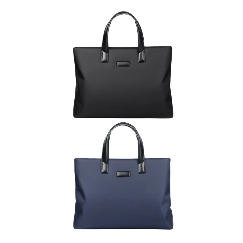 Portable Men Laptop Bag with Handles and Zippers Computer File Multifunctional