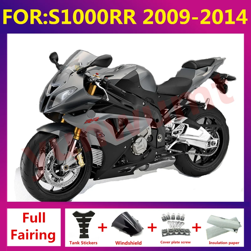 

NEW ABS Motorcycle fairings fit For S1000RR 09 10 11 12 13 14 S1000RR 2011 2012 2013 2014 full fairing body zxmt set grey black