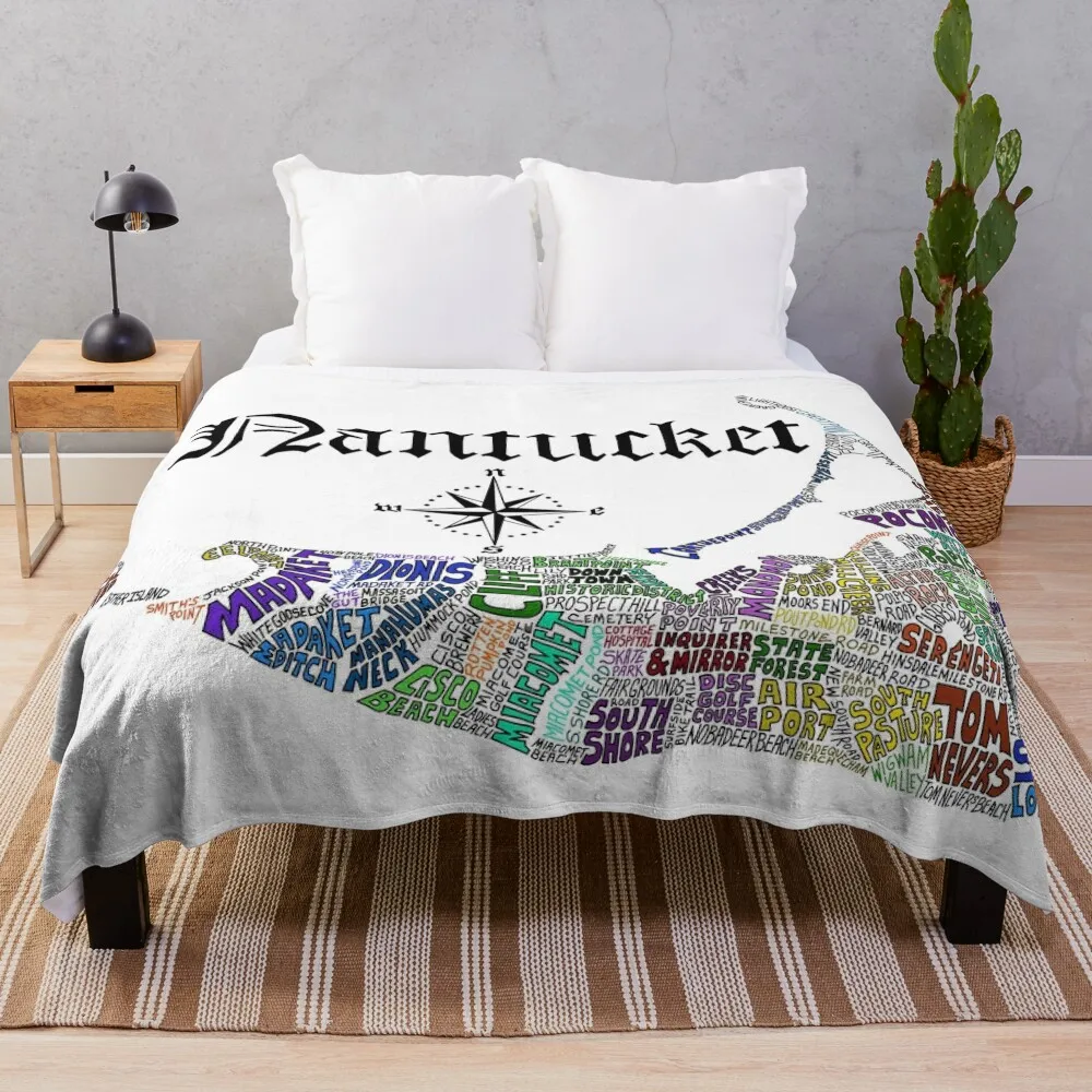 

Nantucket Word Map Throw Blanket Nap Blanket Kid'S Blanket Baby Blanket Fluffy Soft Blankets throw blanket for sofa