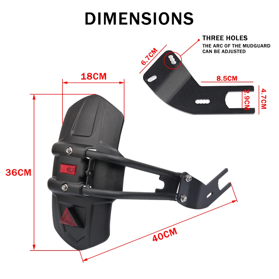 Parafango Anteriore Per Moto Ducati Multistrada 1200/950/1260 - Estensione Posteriore Protettiva Nero