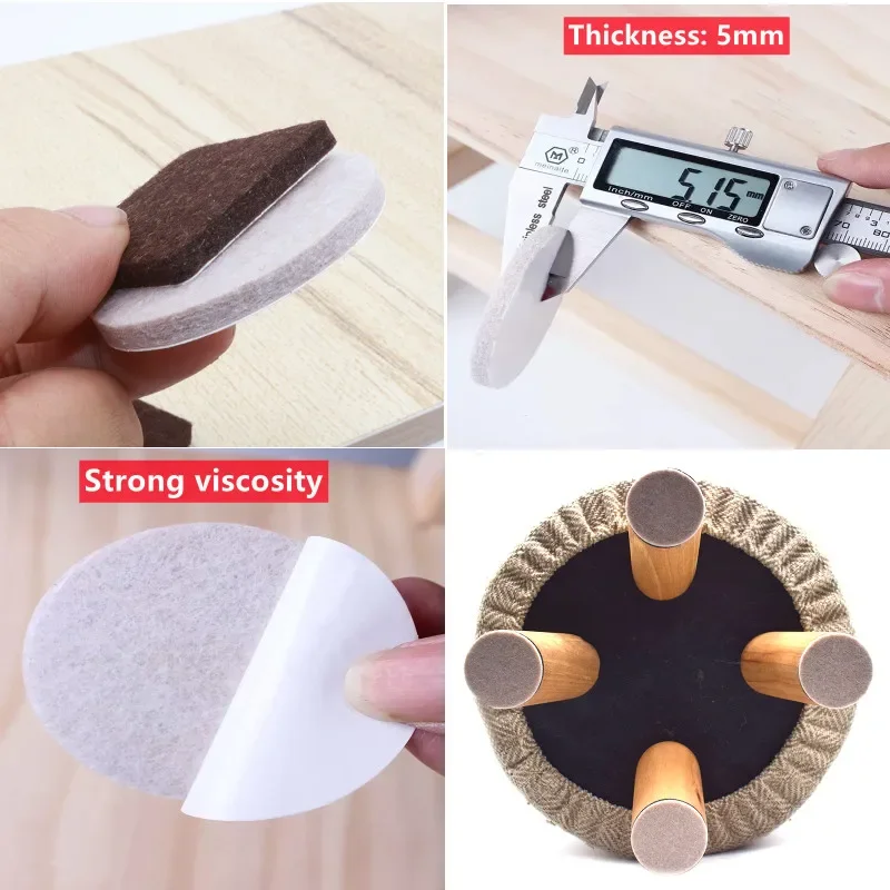 Durable Self-Adhesive Felt Pads - Non-Slip, Anti-Scratch Furniture Protectors