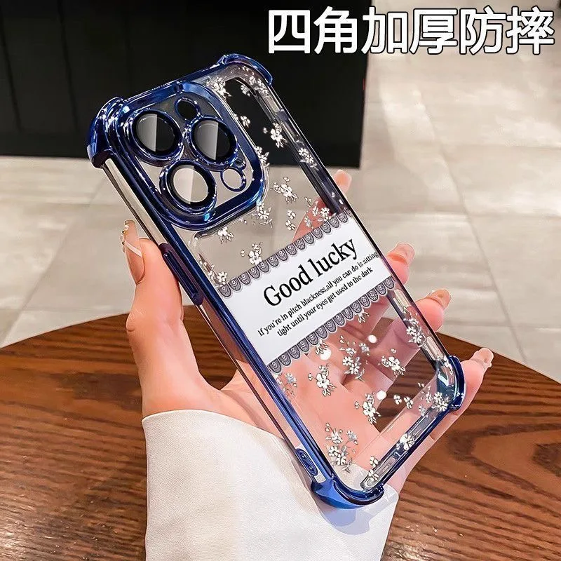 Good Lucky Butterfly Electroplate Shockproof Clear Phone Case