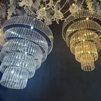 Wedding Props Acrylic Crystal Ice Bar Chandelier Creative Decorative Wedding Stage Banquet Hall Ceiling Pendant  Lights