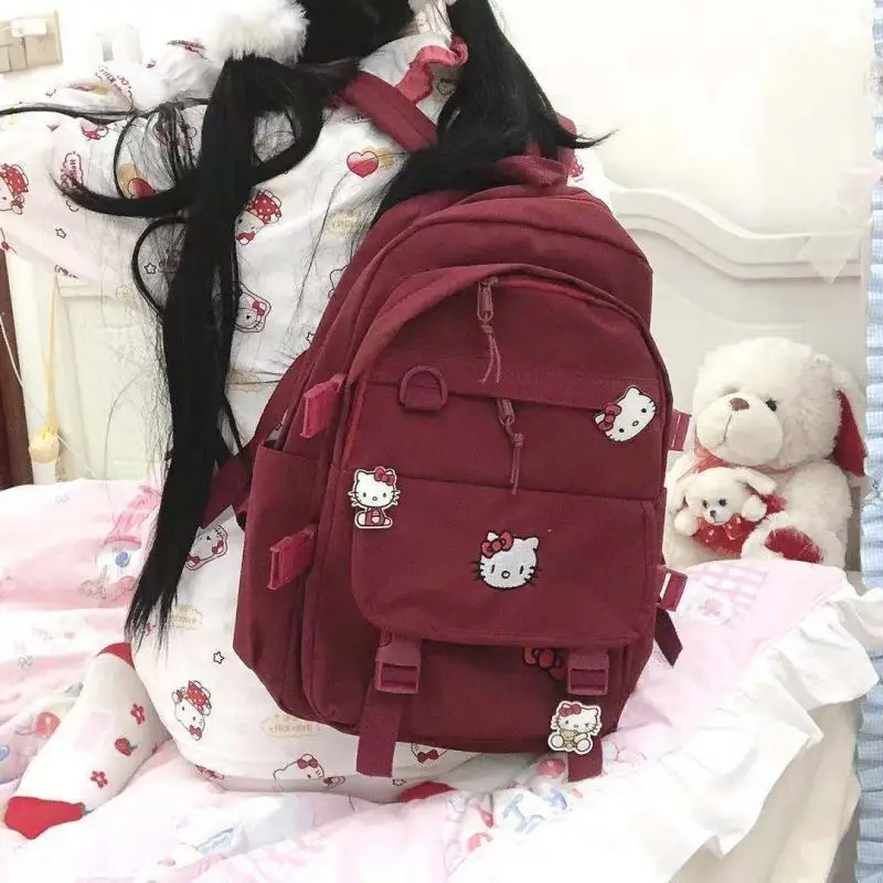 

Cinnamoroll Kuromi Hello Kitty Kawaii Anime Sweet Girl Heart Sanrio Schoolbag Cute Cartoon Backpack Lovely Storage Bag Gift Toys