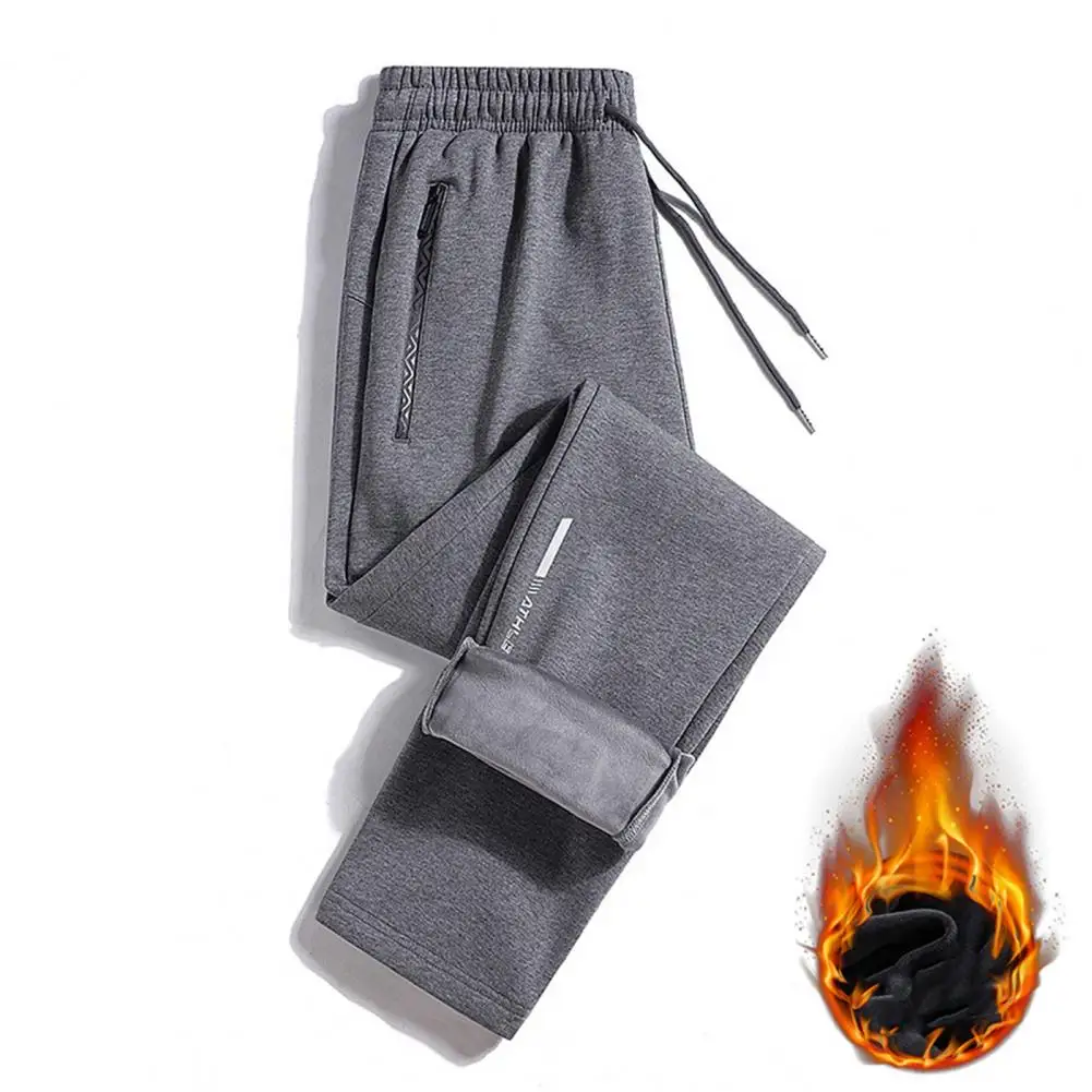 

Athletic Sweatpants Men's Winter Fleece Lined Jogger Pants with Zippered Pockets Casual Sport Trousers for Cold Weather Warm