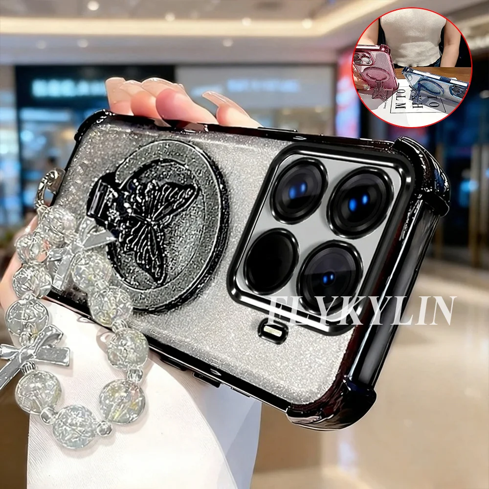 Pearl Bracelet Shock Absorbing Protective Shell with Butterfly Bracket