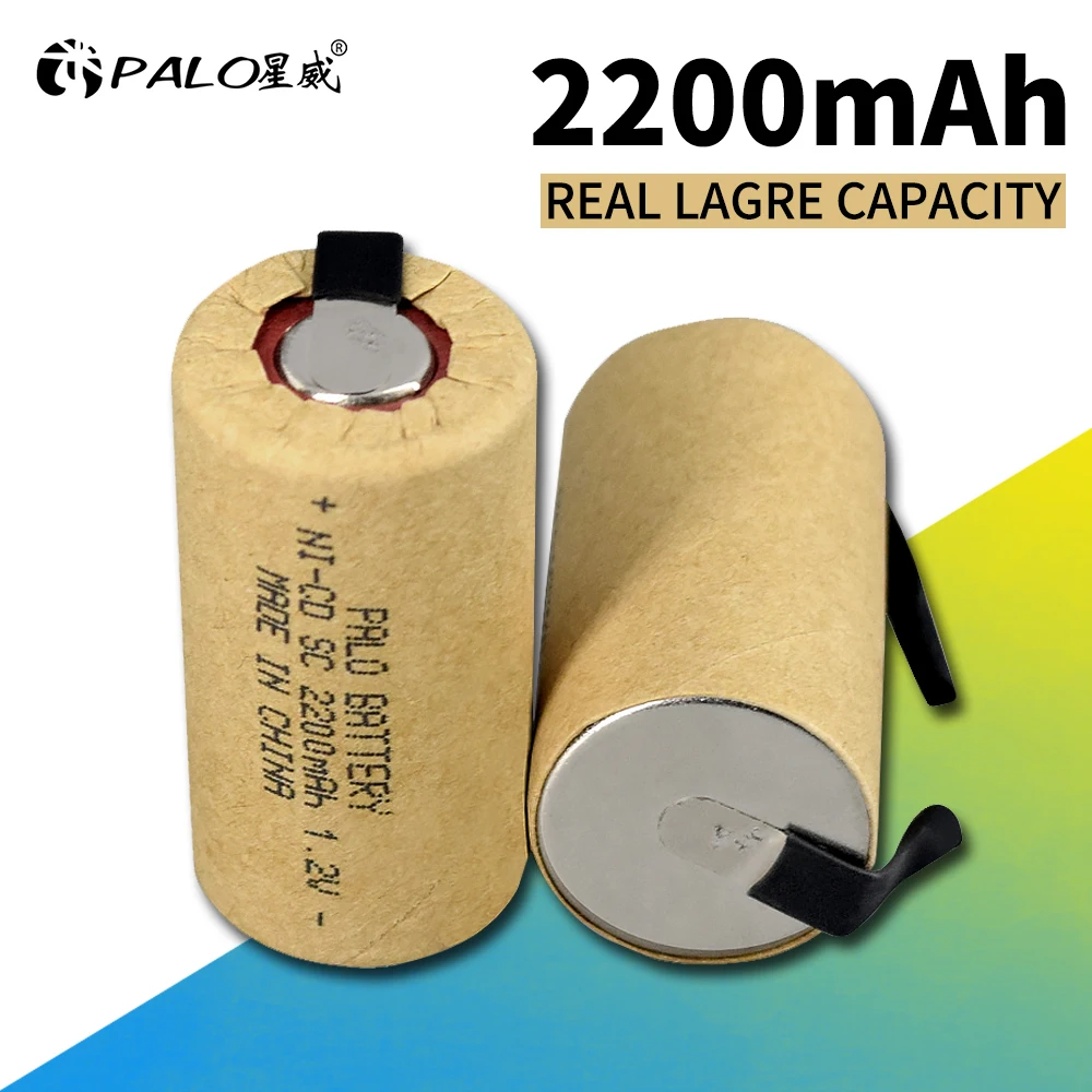 Pilha Recarregável do Sub c 2200 de 1.2 Volts da Bateria 1.2 v Nicd sc de Palo Ni-cd Mah com Guias da Soldadura para a Chave de Fenda Elétrica da Broca - Image 2