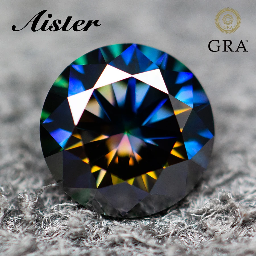 

New Rainbow Purple Moissanite Stone with Certificate Bow And Arrow Round Moissanite Diamonds Gemstones