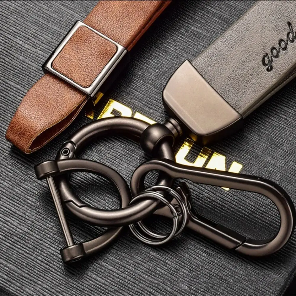 Portachiavi Auto In Pelle E Metallo - Design Sportivo Con Fibbia A D E Gancio - Accessorio Regalo Uomo E Donna