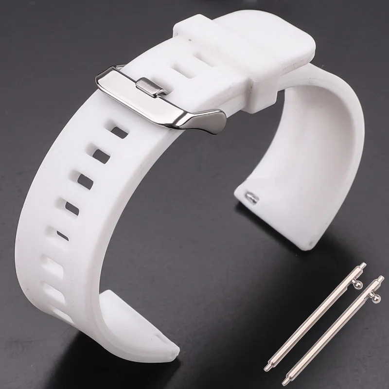 Enhanced Silicone Sports Watch Strap - Quick Release, Waterproof, Soft Rubber Band, Available in 5 Vibrant Colors