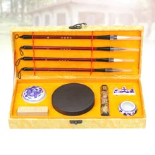 

1 Set of Chinese Four Treasures of the Study Set Excellent Writing Brush Ink Stick Paper Inkstone Kit Writing Accessories