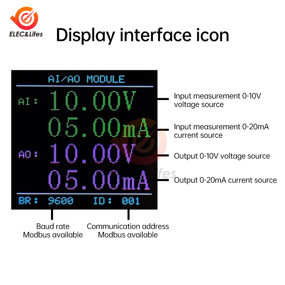 DC 24V 0/4-20mA High Precision LCD Digital Signal Generator Current Source Analog Input/output Measurement With Modbus 4