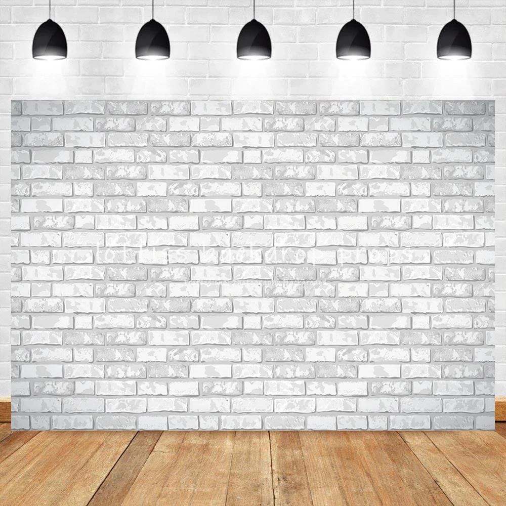White Brick Wall Backdrops Old Bricked Brick-wall Wallpaper Kids Pregant Portrait Adult Birthday Decor Photography Background photo backdrop photo wallpaper