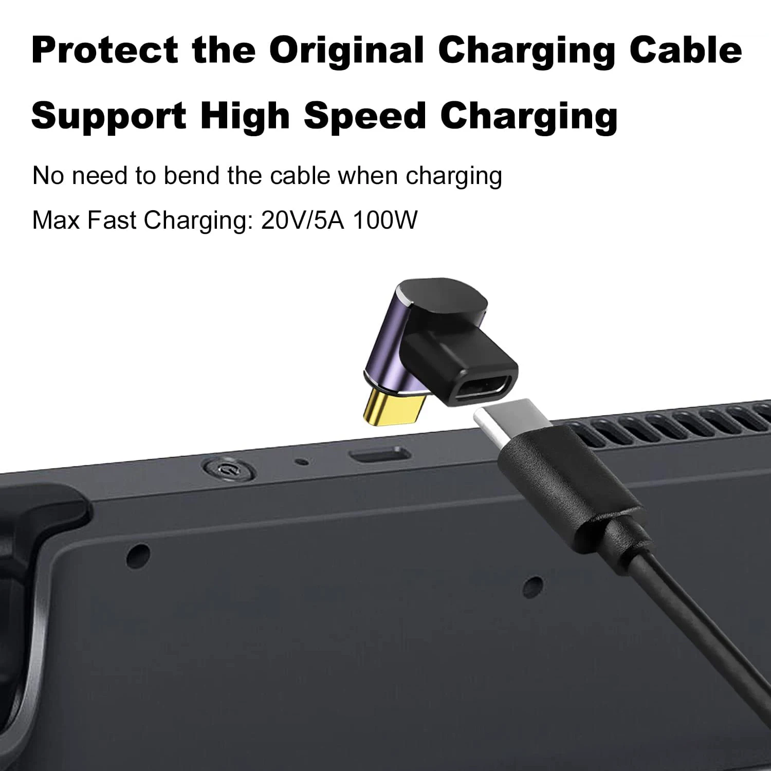 UseBean Cavo USB C A USB C 100W 0.2M, 90 Gradi Angolo USB Tipo C - Foto 3