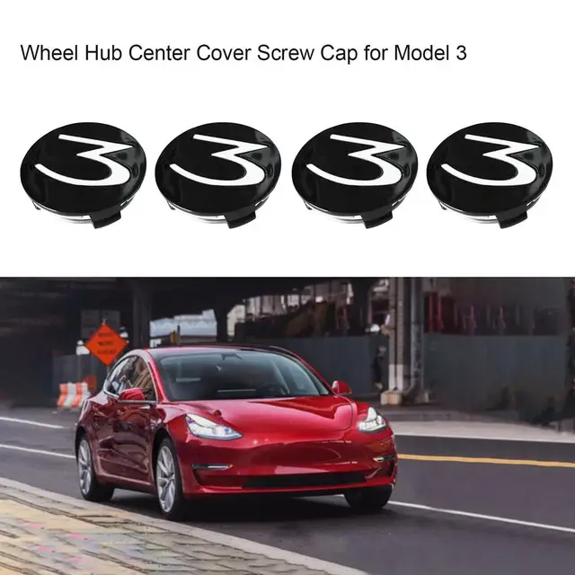 4pcs Rad Mittelkappen für Tesla Modell 3 S X Nabenabdeckung Snap Fit  Installation Auto Modifikation Zubehör Multi Color 2017 2022