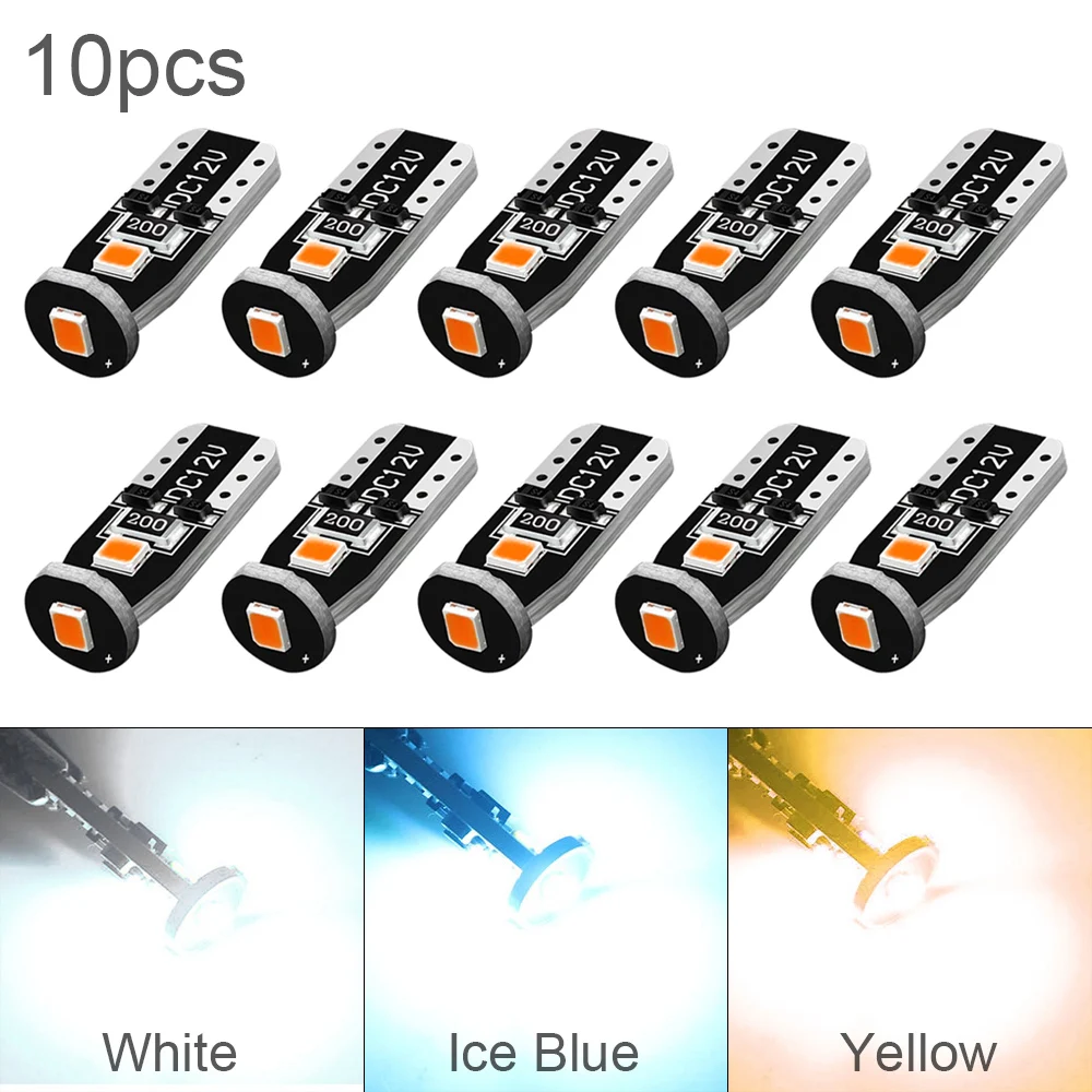 

10pcs Super Bright Error Free 194 175 168 2825 W5W T10 912 LED Bulbs Xenon White 3030 Chipset for Car Interior Signal Lamp
