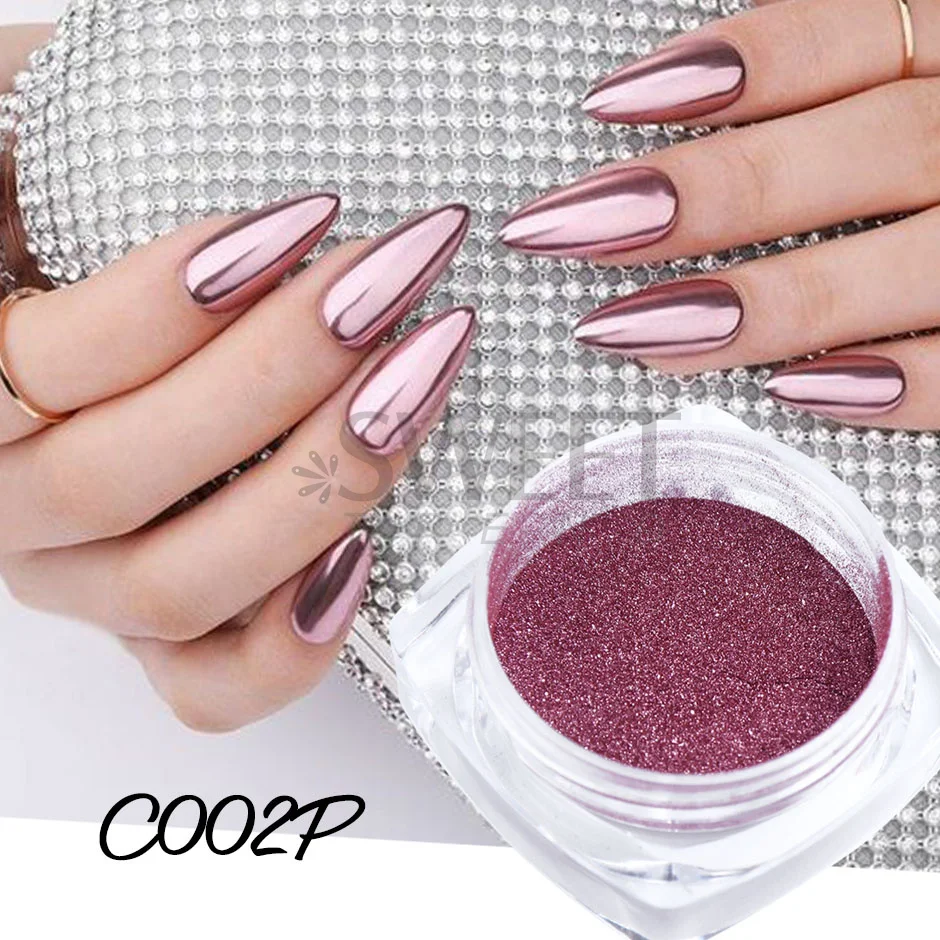 1Box Red Mirror Powder Nail Glitter Valentine Metal Color Chrome Pigment Nail Art Decoration Gel Polish Manicure Rubbing Dust