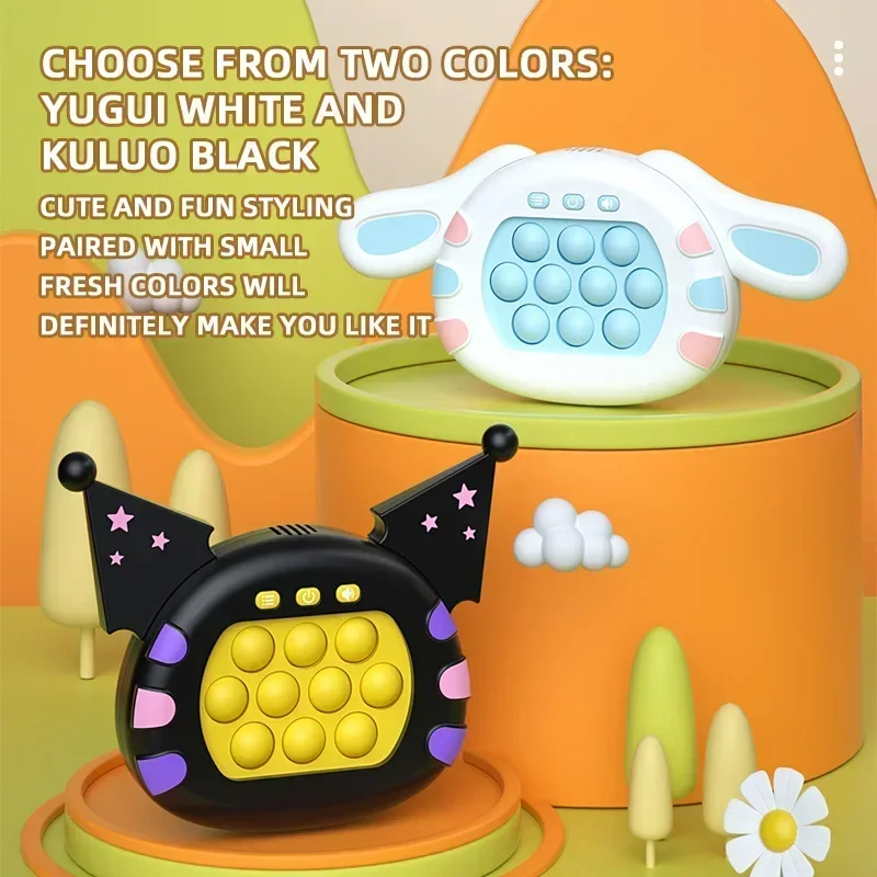 

Sanrio Kuromi Cinnamoroll Hello kitty Decompression Game Machine Speed Push Handheld Game Machine Children Educational Toy Gift