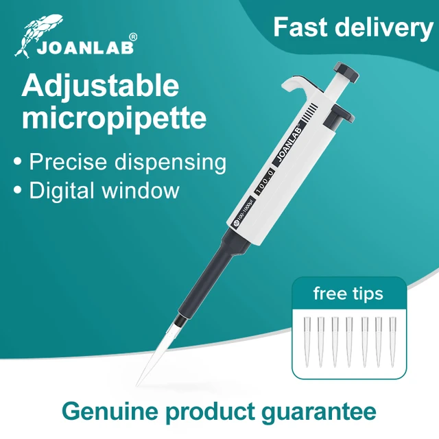 JOANLAB – Pipette de laboratoire en plastique, compte-gouttes manuel,  numérique, réglable, équipement de laboratoire avec embouts - AliExpress