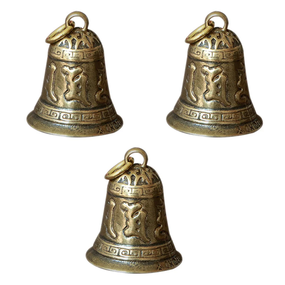 

3 Pcs Brass Bell Lection Hanging Decor Exquisite Pendants Decorate Craft Keychain