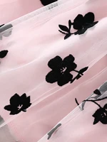 Robe décontractée en maille florale et velours pour filles, style princesse, idéale pour les fêtes, les vacances et comme cadeau – Nouvelle collection printemps-été 4