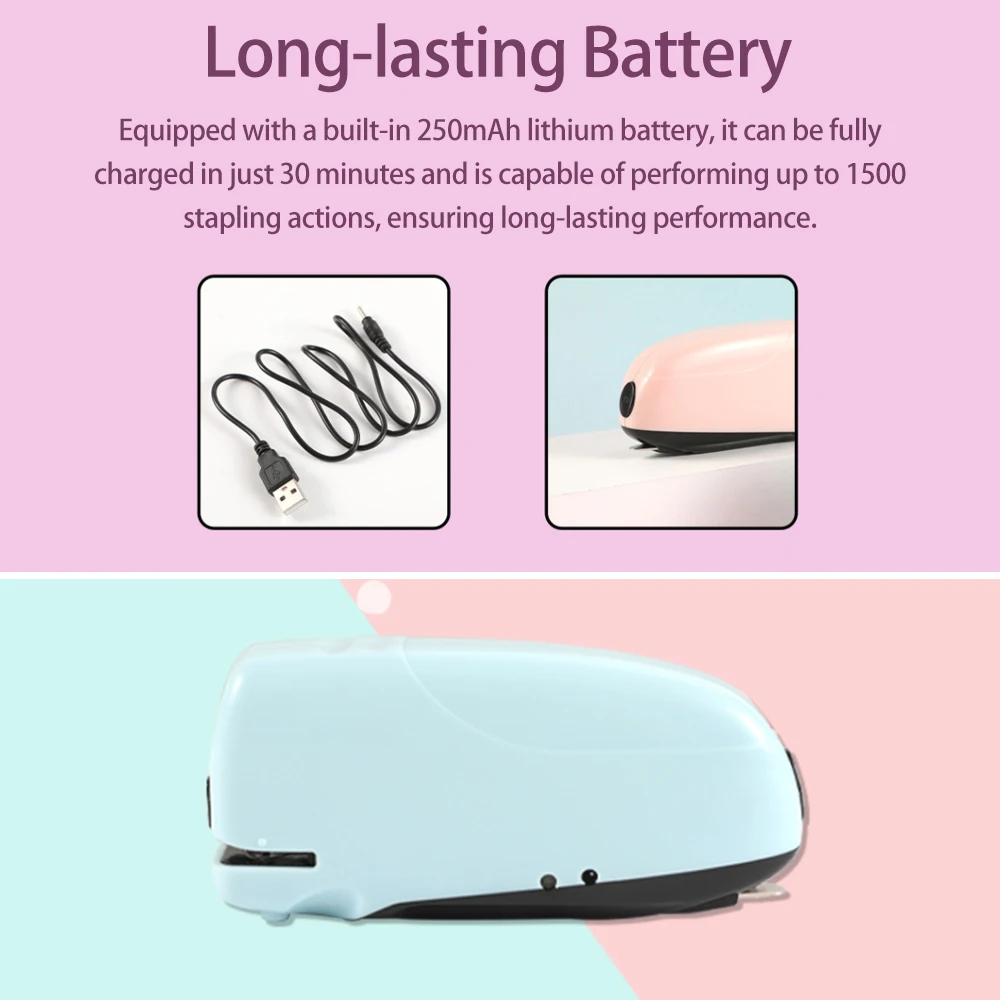 Automatic Electric Stapler 10 Sheet Capacity Less Effort Support 24/6 Staples for Office Supplies