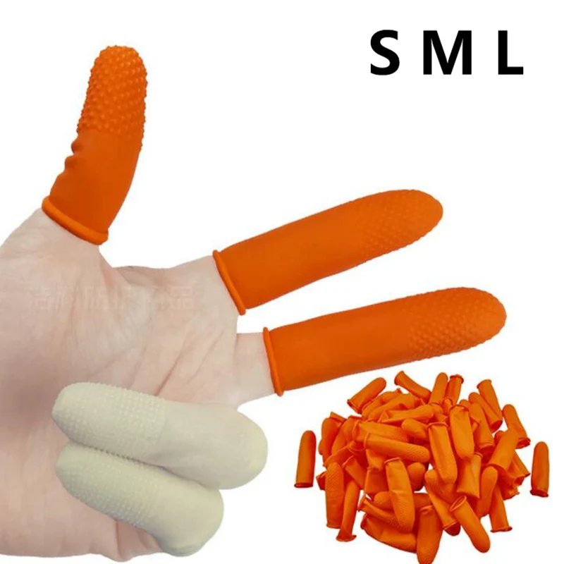 100pcs/lot Thicken Antislip Finger Gloves Disposable Latex Finger Cots